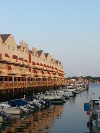 Boats in harbor