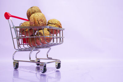 Close-up of food against white background