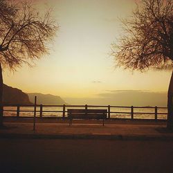 Scenic view of sea against sky at sunset