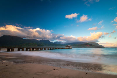 Scenic view of beach against sky