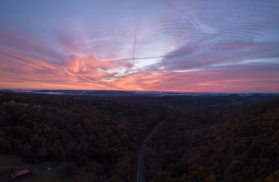 Scenic view of landscape against sky during sunset