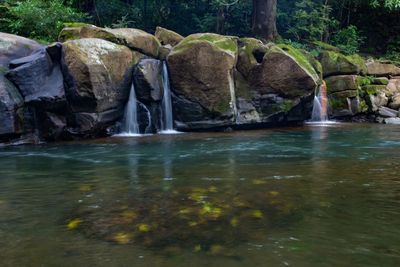 Scenic view of waterfall