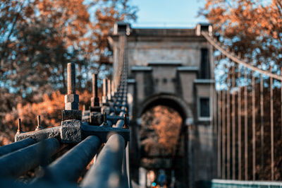 View of bridge and trees in building