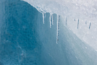 Close-up of frozen water