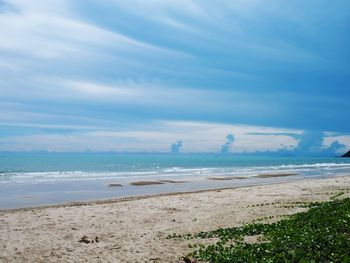 Scenic view of beach against sky