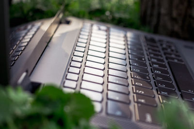 Close-up of laptop keyboard