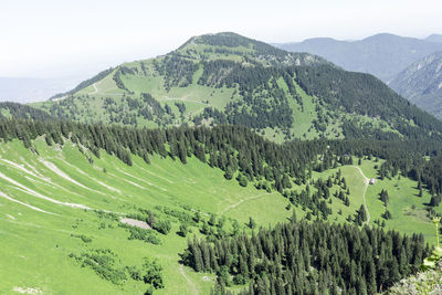 View of bavarian alps against clear sky