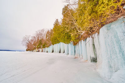 Scenic view of snow covered landscape