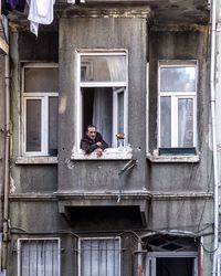 Man at window
