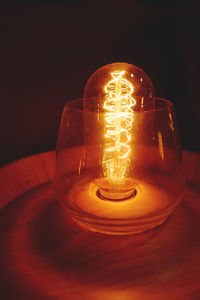 Close-up of illuminated lamp