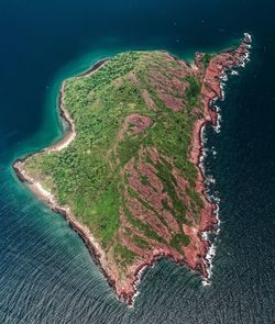 High angle view of sea waves