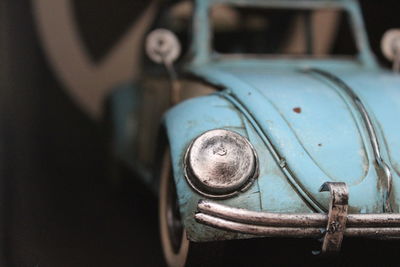 Close-up of old car toy