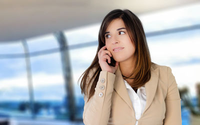 Businesswoman talking on phone