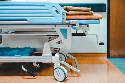 Empty bed in hospital ward