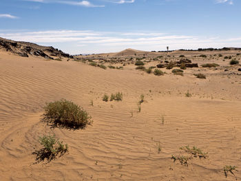 Scenic view of desert against sky