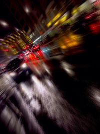 Blurred motion of blurred lights