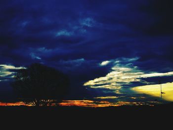 Scenic view of dramatic sky at night