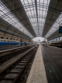 Train at railroad station platform