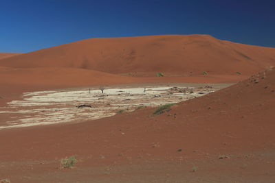 Scenic view of mountain against clear sky