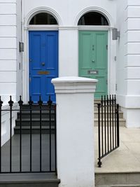 Closed door of building