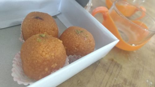 Close-up of served food in plate