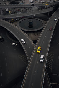 High angle view of traffic on road