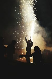 People enjoying at night