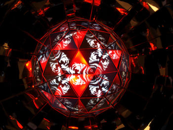 High angle view of illuminated christmas lights