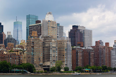 An authentic cityscape with buildings from manhattan in new york city, united states.