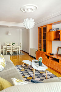 Interior of decorated dinning room and living room