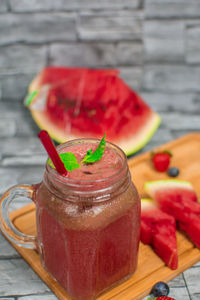 Close-up of drink on table