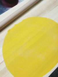 High angle view of lemon on table