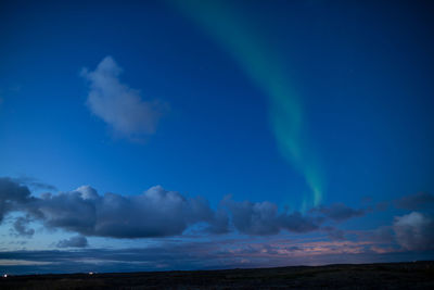 Scenic view of sea against sky at night