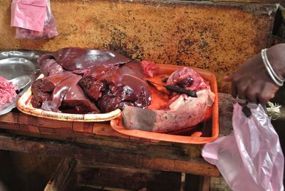 Close-up of preparing food
