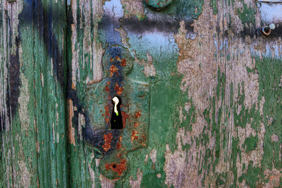 Full frame shot of rusty metal door