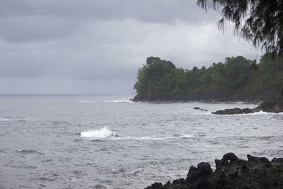 Scenic view of sea and cloudy sky