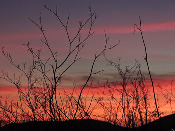 Scenic view of landscape against sky at sunset