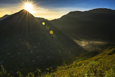 Scenic view of mountains against sky