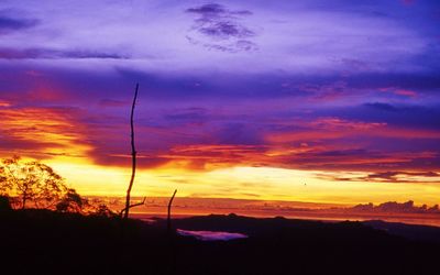 Scenic view of dramatic sky over sea