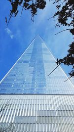 Low angle view of modern building against sky