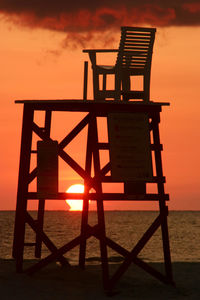 Scenic view of sea at sunset