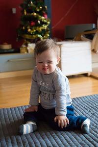 Cute girl sitting at home