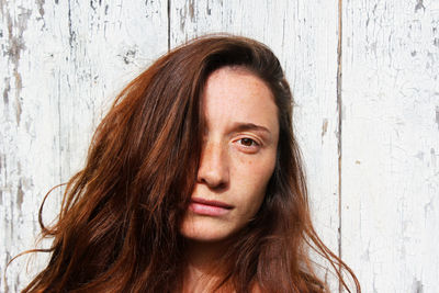 Close-up portrait of a young woman