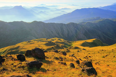 Scenic view of mountains against sky