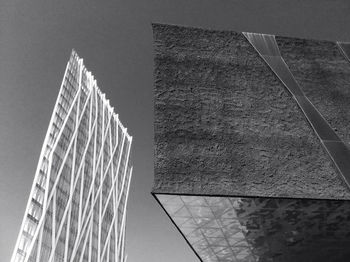 Low angle view of modern building against sky