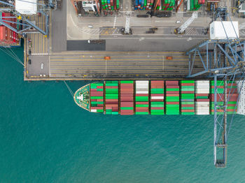 High angle view of ship