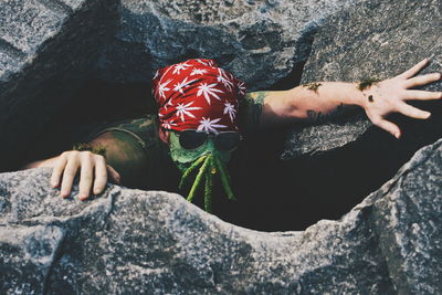 Man standing on rock