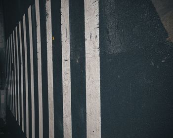 High angle view of zebra crossing on road