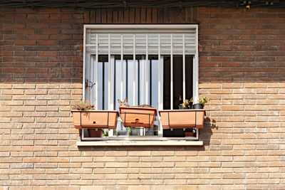 Window on wall of building