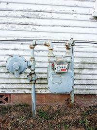 Close-up of pipes on wall